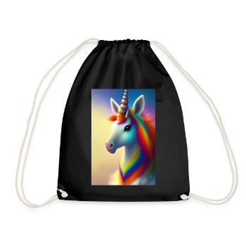 Unicorn - Drawstring Bag - black - Front