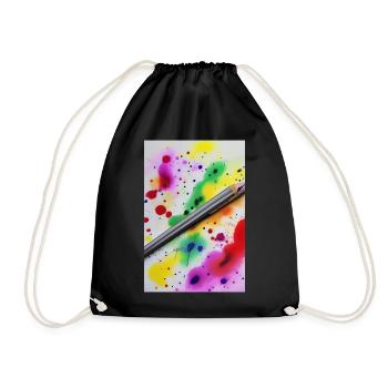 Splashes of paint - Drawstring Bag - black - Front