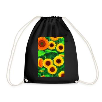 Sunflowers - Drawstring Bag - black - Front