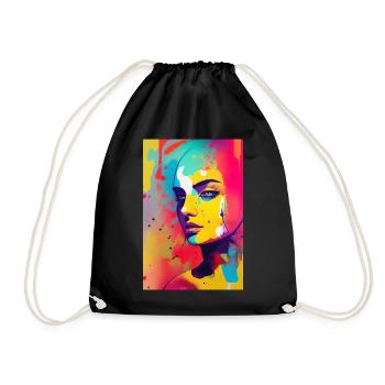 Abstract art - Drawstring Bag - black - Front