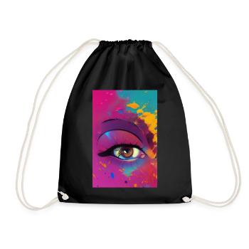 Abstract art - Drawstring Bag - black - Front