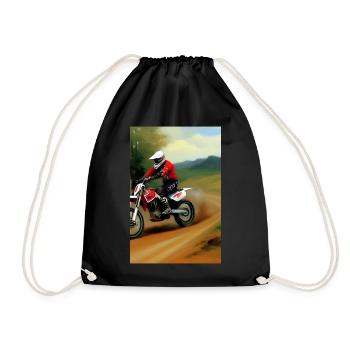 Motocross Riding - Drawstring Bag - black - Front