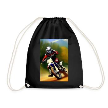 Motocross Riding - Drawstring Bag - black - Front