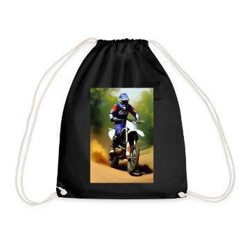 Motocross Riding - Drawstring Bag - black - Front