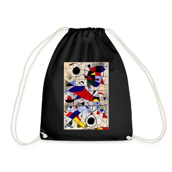 Abstract art - Drawstring Bag - black - Front