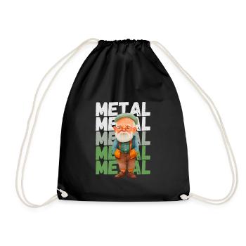 Old man still metal - Drawstring Bag - black - Front