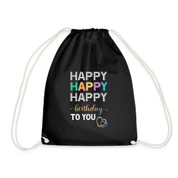 Joyeux anniversaire - Sac de sport léger - noir - Devant