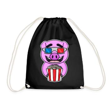 Popcorn Cinema Pig Movies Movie Movie Night - Sac de sport léger - noir - Devant