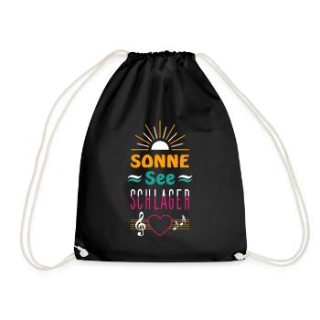 Sonne See und Schlager - Turnbeutel - Schwarz - Vorne
