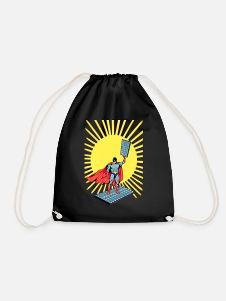 Solar Power Man! - Drawstring Bag - black