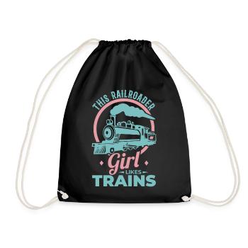 Railroad Girl - Drawstring Bag - black - Front