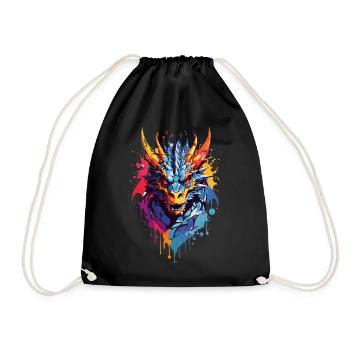 Coole Drache - Turnbeutel - Schwarz - Vorne