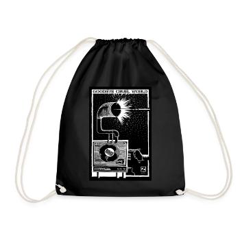 GOODBYE CRUEL WORLD - Vinyl and Gramophone - Drawstring Bag - black - Front
