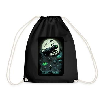 skate worm design #283 - Turnbeutel - Schwarz - Vorne