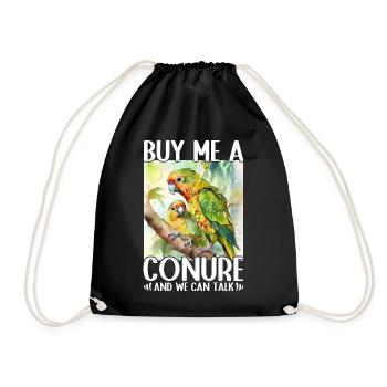Buy me a parakeet and we can talk Conure - Drawstring Bag - black - Front