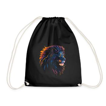 Majesté royale: Silhouette de lion au coucher du soleil - Sac de sport léger - noir - Devant