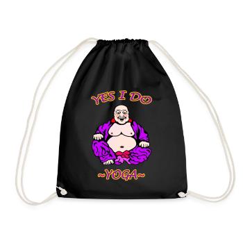 Humorvolle Yoga-Illustration - Turnbeutel - Schwarz - Vorne