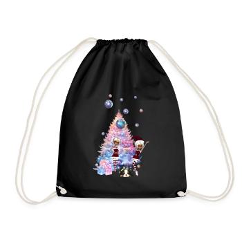 Cute Elves Celebrate the Christmas Season - Drawstring Bag - black - Front