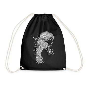 Fille aux cheveux blancs - Sac de sport léger - noir - Devant