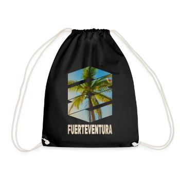 Fuerteventura Sommer Sonne Strand Meer Palmen - Turnbeutel - Schwarz - Vorne