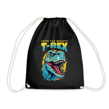 T-Rex Dinosaur Dino Tyrannosaurus Rex Vintage - Drawstring Bag - black - Front