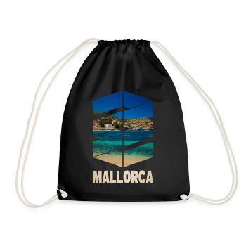 Mallorca Sommer Sonne Strand Meer Palmen Party - Turnbeutel - Schwarz - Vorne