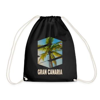 Gran Canaria Palm Trees Summer Sun Beach Sea - Drawstring Bag - black - Front