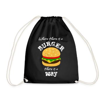 Burger Hamburger - Drawstring Bag - black - Front