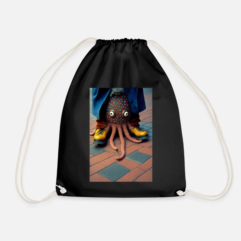 Anthropomorphic 07 - Drawstring Bag - black