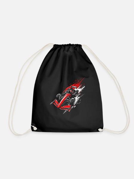 Formula Racing Car | High-Speed Racing artwork - Drawstring Bag - black