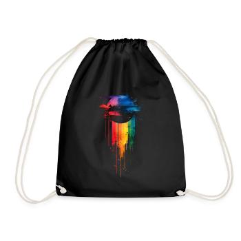 Subtle and Cool Dripping Pride Flag Rainbow Design - Drawstring Bag - black - Front