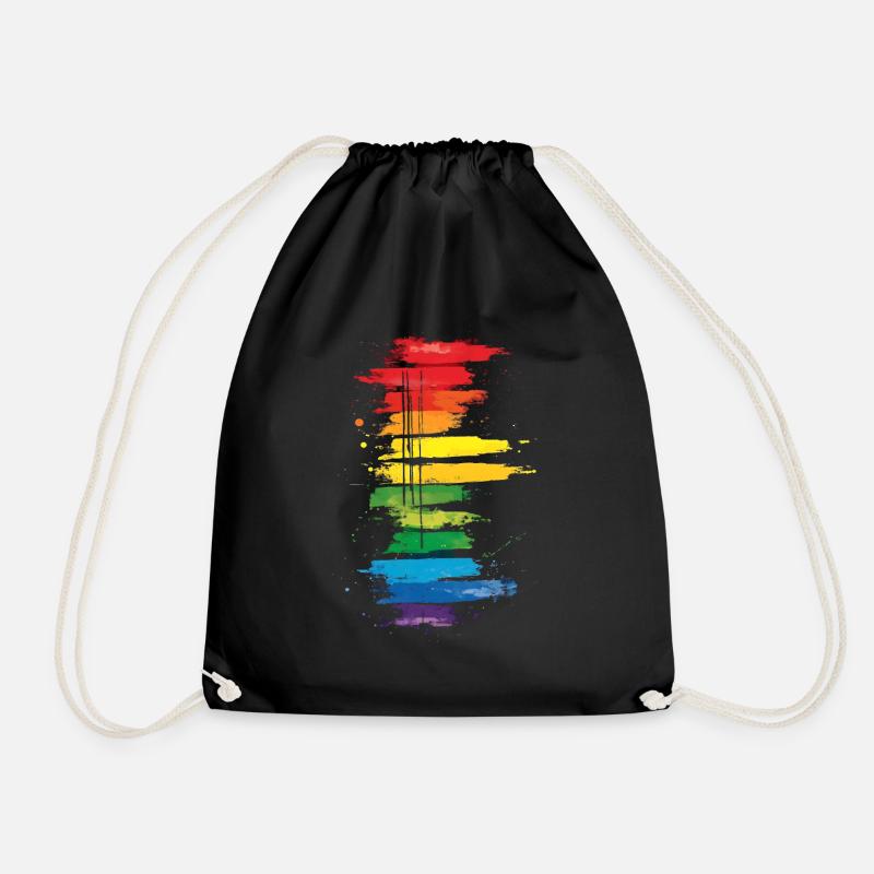Dezentes und cooles Regenbogen-Design mit tropfender Pride-Flagge - Turnbeutel - Schwarz