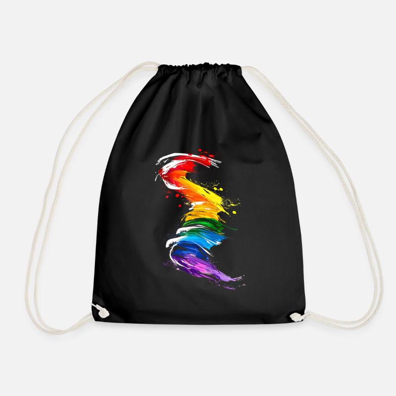 Abstraktes Regenbogen Pride Tornado Design - Lebendig - Turnbeutel - Schwarz