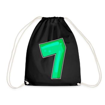 Number 7 Number Seven - Drawstring Bag - black - Front