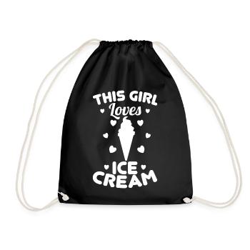 Ice Cream Girl - Drawstring Bag - black - Front