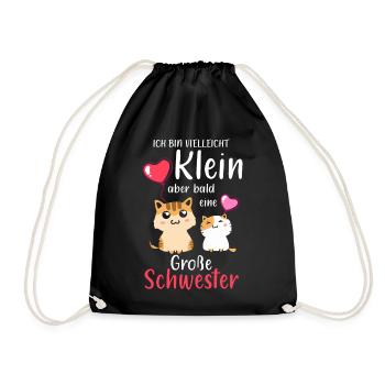 Je suis petite mais je serai bientôt une grande sœur - Sac de sport léger - noir - Devant