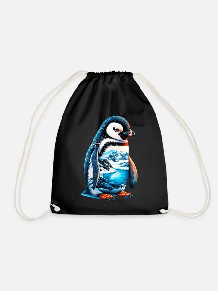 Pinguin - Turnbeutel - Schwarz