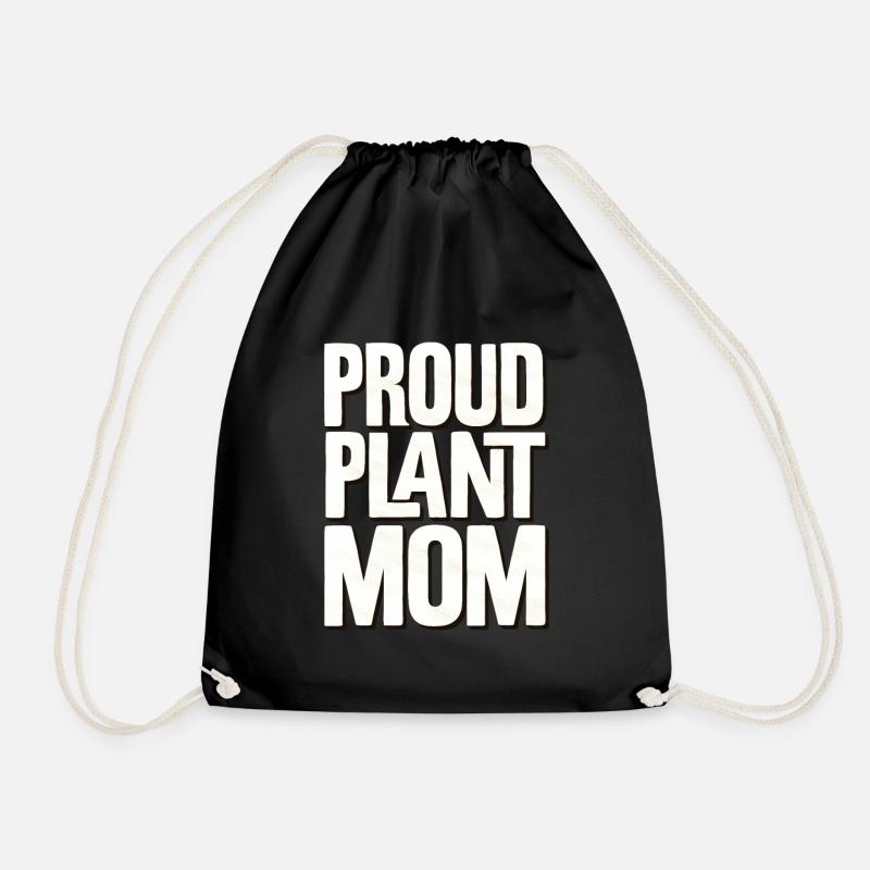 Proud Plant Mom - Drawstring Bag - black