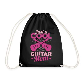Guitar Nut - Drawstring Bag - black - Front