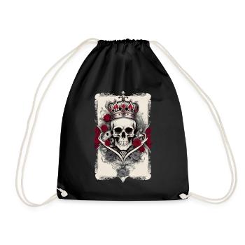 Crâne de roi avec des roses - Sac de sport léger - noir - Devant