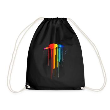 Subtle and Cool Dripping Pride Flag Rainbow Design - Drawstring Bag - black - Front