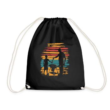 Père et fils griller BBQ Fête des pères - Sac de sport léger - noir - Devant