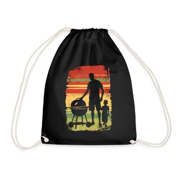 Père et fils griller BBQ Fête des pères - Sac de sport léger - noir - Devant