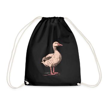 Gans in vintage pink - Turnbeutel - Schwarz - Vorne