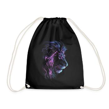Lion Coloré Tête de Lion Néon Coloré Prédateur Art - Sac de sport léger - noir - Devant