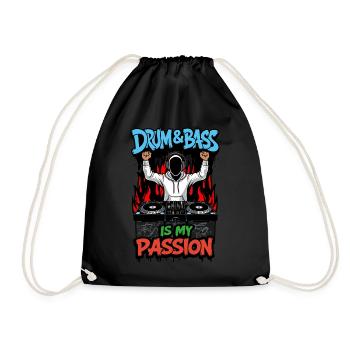 Drum & Bass is my passion - Drawstring Bag - black - Front