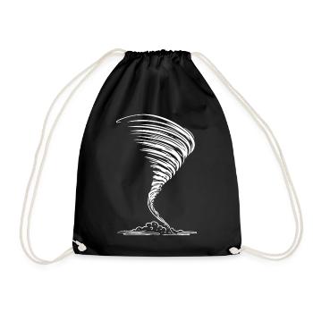 Tornado Silhouette, dramatisch und kraftvoll - Turnbeutel - Schwarz - Vorne