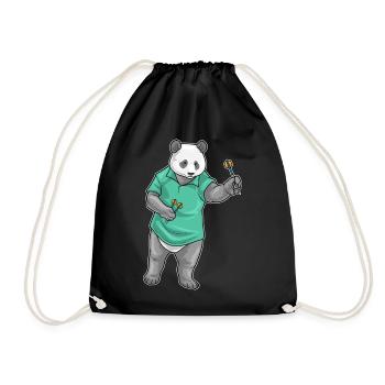 Panda Dart Dartpfeil - Drawstring Bag - black - Front