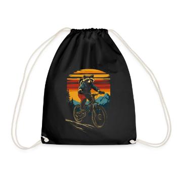 Balade en VTT avec raton laveur - Sac de sport léger - noir - Devant