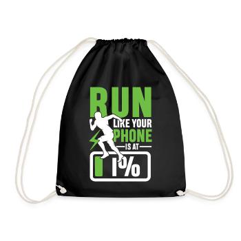 Run like your phone is 1 - Turnbeutel - Schwarz - Vorne